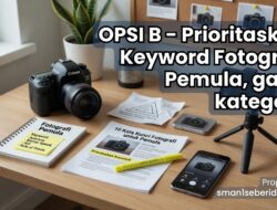 OPSI B – Prioritaskan Keyword Fotografi Pemula, ganti kategori: